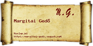Margitai Gedő névjegykártya